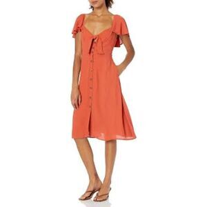 ASTR the label Women's Rachelle Cap Sleeve Retro Midi Viscose Dress Size M